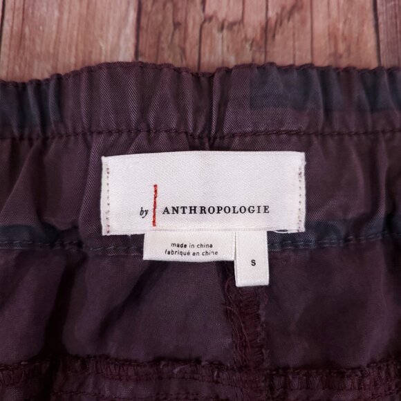 NWT Anthropologie Womens Size Small Jacquie Button Fly Joggers Pants Plaid Plum - Picture 10 of 14
